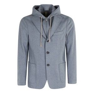 Eleventy Single-Breasted Jacket With Drawstring Hood - NWT